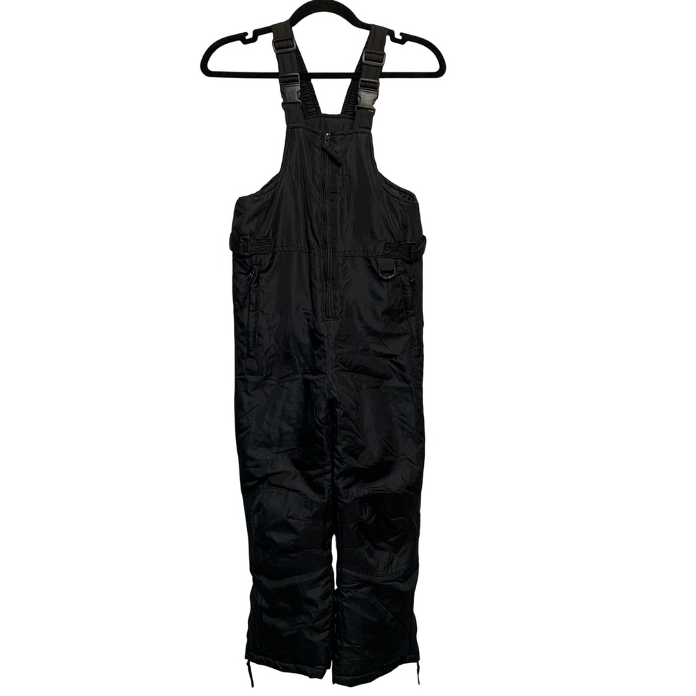 Cherokee Snow Bibs Size 8/10 Black Insulated Winter Overalls Snow Sledding